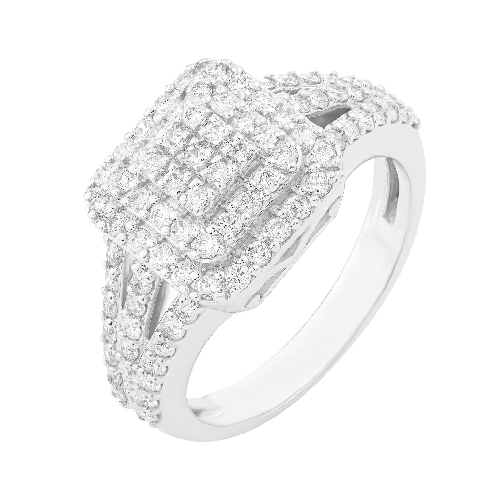 အလယ်၉ပွင့် လေးထောင့်သုံးထပ်ကွင်းရိုးသုံးတန်းစိန်ပါလက်စွပ်