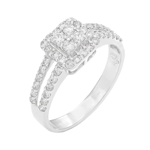 [LOCAL-RNG-2212-00374] အလယ်လေးပွင့် ဘေးတစ်ပတ် ကွင်းရိုးနှစ်တန်းစိန်ပါ လက်စွပ်